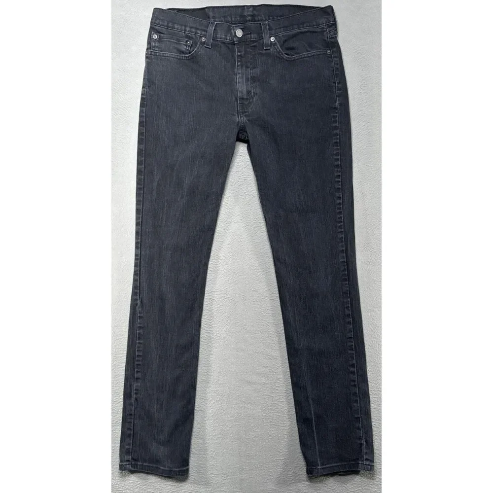 Levis Jeans 511 Mens 34x34 (32x33) Black Slim American Gothic Emo Workwear Denim